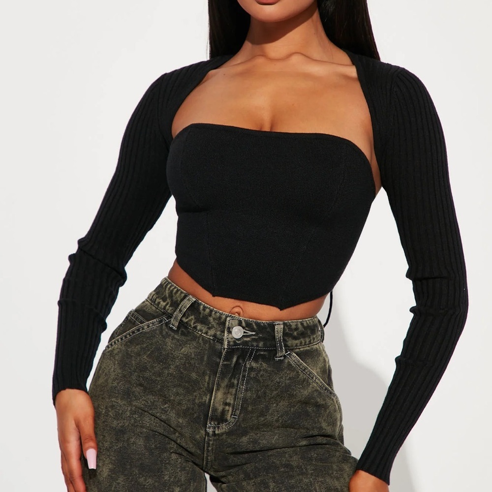 Black Sweet and Precious Sweater Shrug Set
